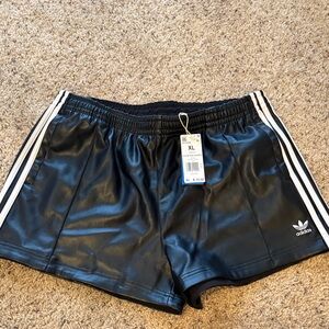 Adidas Faux Leather Black Shorts - XL